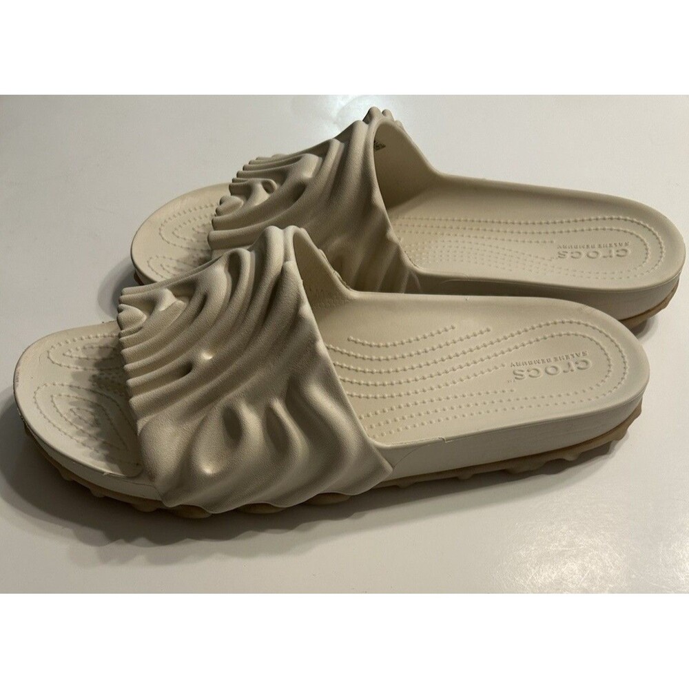 Size 13- Salehe Bembury X Crocs The Pollex Slide (208685-1MC) Parsnip Preowned - Picture 3 of 10